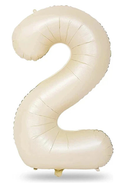 BALON DİYARI 2 yaş Krem Rengi Folyo Balon 34 İnç (76-82 cm)