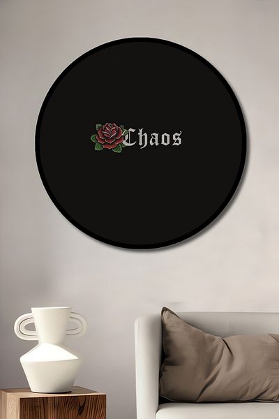 Teona Ahşap Kaos Motiv Trandafir Decorativ Lemn MDF Rotund Casa, Locul de Muncă Pictură Perete