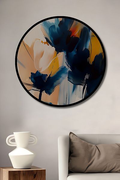 Teona Ahşap Flori abstracte decorative din lemn MDF rotund pentru casa, locul de munca pictura pe perete