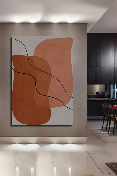 Teona Ahşap Abstracție Geometrică Lemn MDF Dreptunghi Decorativ Acasă, Locul de Muncă Pictură Perete