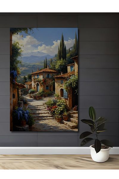 Teona Ahşap Village din Toscana Casa dreptunghiulara din lemn decorativ MDF, pictura pe perete la locul de munca