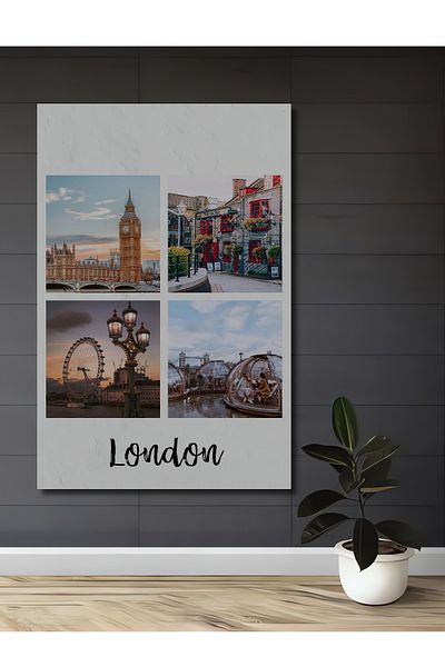 Teona Ahşap London Lemn MDF Dreptunghi Decorativ Acasă, Locul de Muncă Pictură Perete