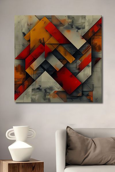 Teona Ahşap Lemn Geometric Colorat MDF Dreptunghi Decorativ Acasa, Locul de Muncă Pictură Perete
