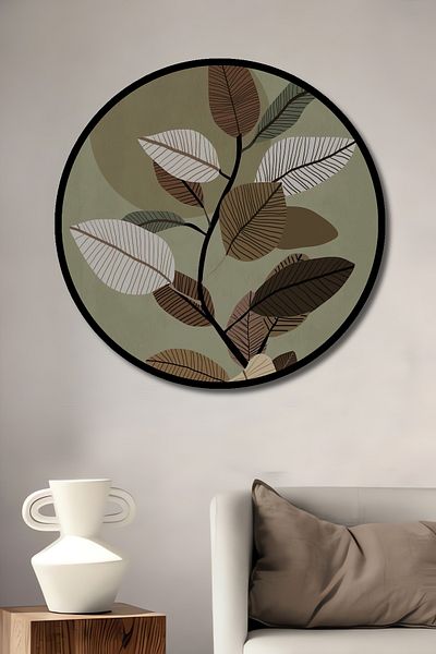 Teona Ahşap Natura Minimalistă Decorativă Lemn MDF Casă Rotundă, Pictură Perete Locul de Muncă