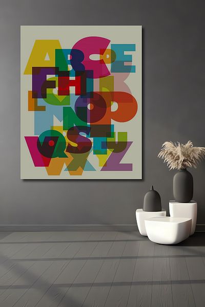 Teona Ahşap Alfabet colorat din lemn MDF dreptunghiular decorativ pentru casa, locul de munca pictura pe perete