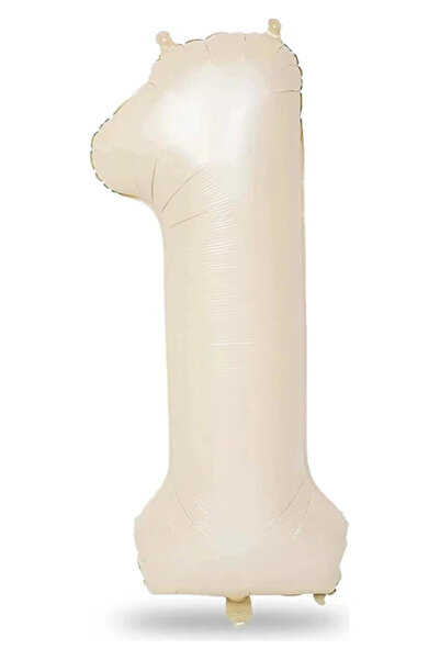 BALON DİYARI بالون فويل بلون كريمي عمر سنة واحدة 34 بوصة (76-82 سم)