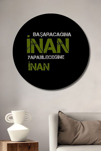 Teona Ahşap Cred că vei avea succes Casa rotundă din lemn decorativ MDF, pictură murală la locul de muncă