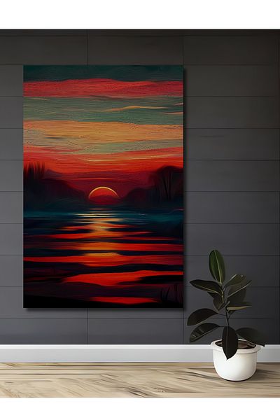 Teona Ahşap Red Sunset Decorativ Lemn MDF Dreptunghi Acasă, Locul de Muncă Pictură Perete