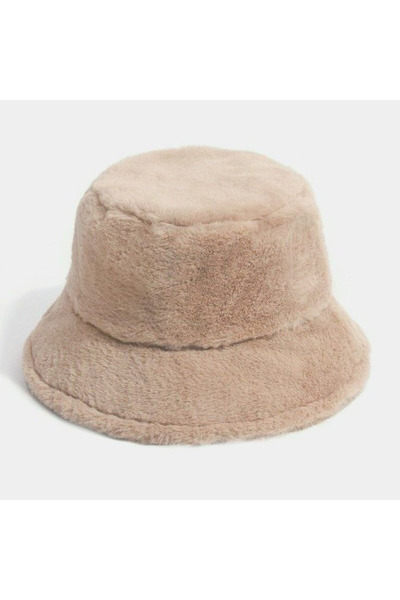 Melodi Scarf Șapcă de baseball de iarnă din pluș pentru femei de culoare bej