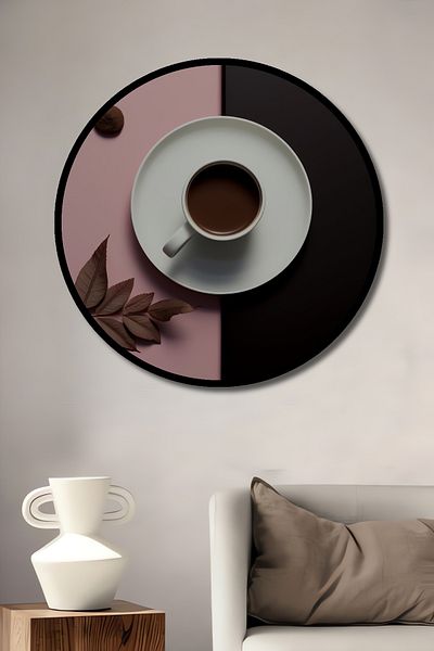 Teona Ahşap Ciocolată și cafea Decorativ Lemn MDF Rotund Acasă, Locul de Muncă Pictură Perete