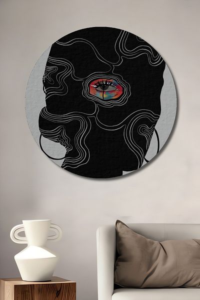 Teona Ahşap Călătorie mentală Decorativă din lemn MDF Casă rotundă, pictură murală la locul de muncă