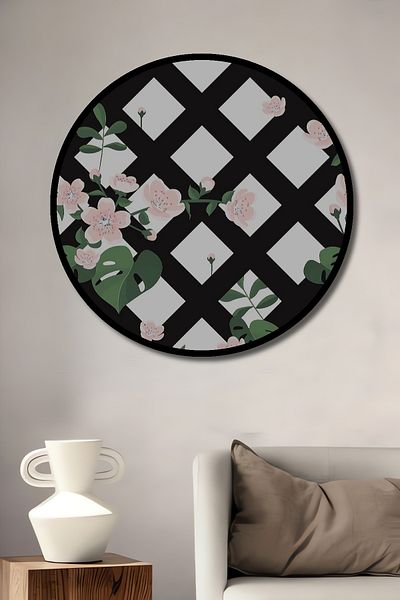 Teona Ahşap Floare Geometrică Lemn MDF Rotund Decorativ Acasă, Locul de Muncă Pictură Perete