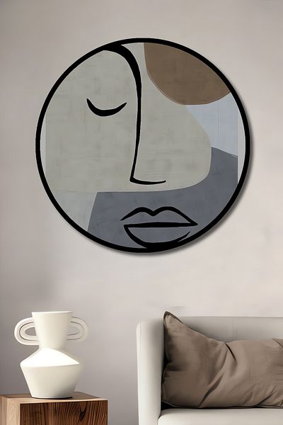 Teona Ahşap Față Modernă Decorativă Lemn MDF Rotund Acasă, Locul de Muncă Pictură Perete