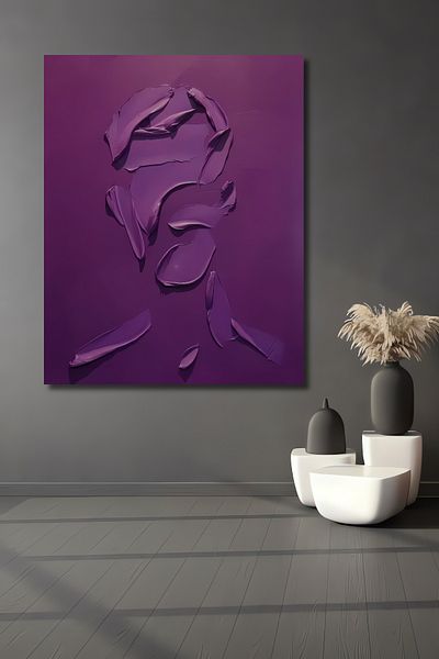 Teona Ahşap Pictură de perete dreptunghiulară din lemn MDF cu textura violetă pentru casă, loc de muncă