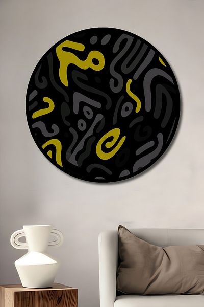 Teona Ahşap Model abstract decorativ din lemn MDF rotund pentru pictură de perete acasă, la locul de muncă