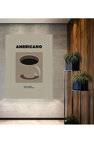 Teona Ahşap Americano Cafea Lemn MDF Dreptunghi Decorativ Acasa, Locul de Muncă Pictură Perete
