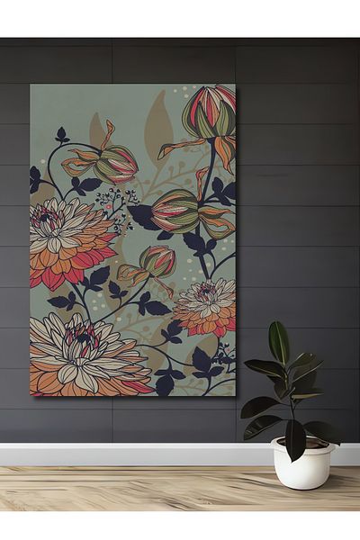 Teona Ahşap Model de flori decorativ din lemn MDF dreptunghiular pentru pictura de perete acasa, la locul de munca