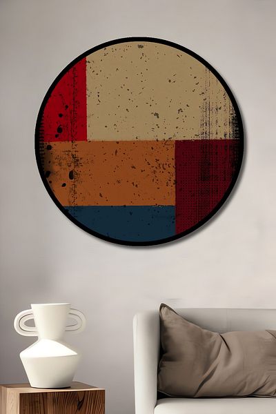 Teona Ahşap Colorat Geometric Lemn MDF Rotund Decorativ Acasă, Locul de Muncă Pictură Perete