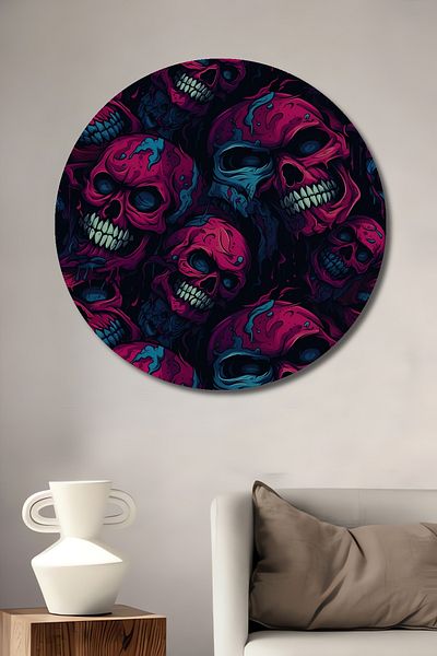 Teona Ahşap Craniu Model Decorativ Lemn MDF Rotund Casa, Locul de Muncă Pictură Perete