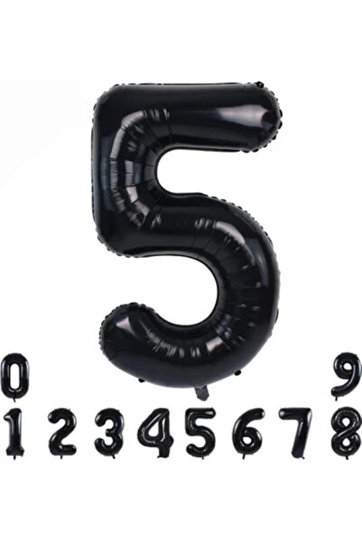 BALON DİYARI 5 yaş Siyah Folyo Balon 34 İnç (76-82 cm)