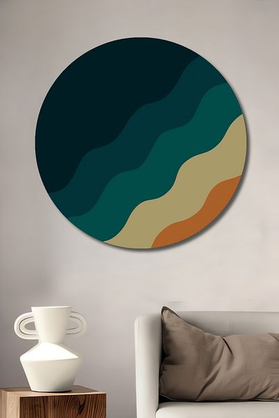 Teona Ahşap Waves Colorate Decorativ Lemn MDF Rotund Acasă, Locul de Muncă Pictură Perete