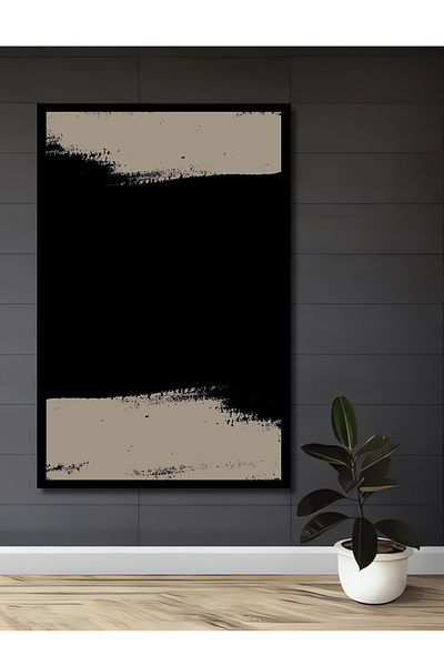 Teona Ahşap Imprimare abstractă cu pensulă decorativă din lemn MDF dreptunghiular pentru pictură murală acasă, la locul de muncă