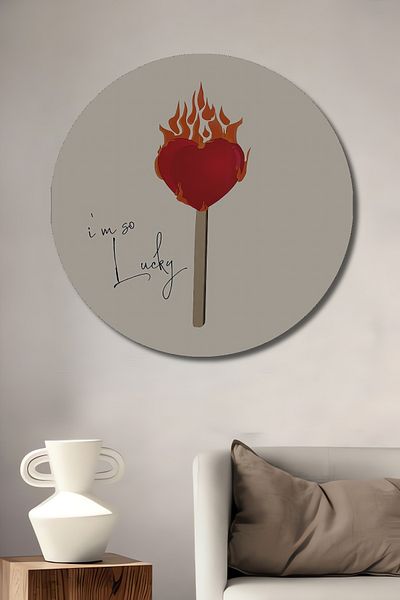 Teona Ahşap Flame As Card Decorativ Lemn MDF Rotund Acasa, Locul de Muncă Pictură Perete
