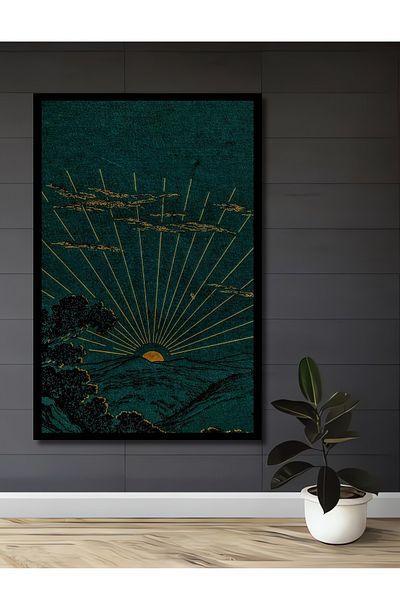 Teona Ahşap Golden Sunset Decorativ Lemn MDF Dreptunghi Acasă, Locul de Muncă Pictură Perete
