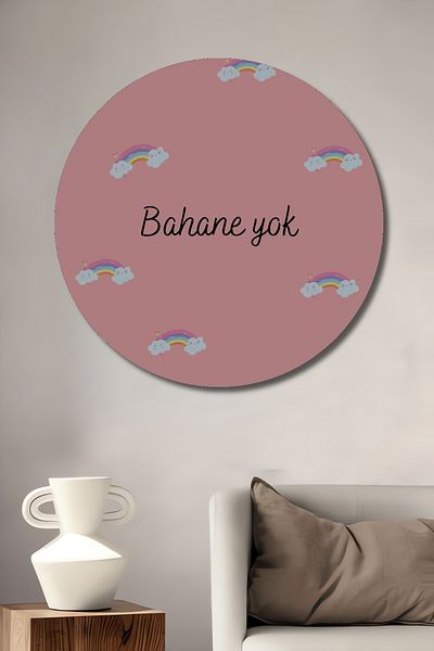Teona Ahşap No Excuse Lemn MDF Rotund Decorativ Acasă, Locul de Muncă Pictură Perete