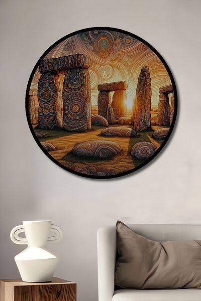 Teona Ahşap Mistic Stonehenge Decorativ Lemn MDF Rotund Acasă, Locul de Muncă Pictură Perete
