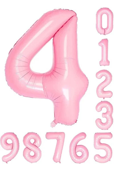 BALON DİYARI 4 yaş Pembe Folyo Balon 34 Inç 76-82 Cm