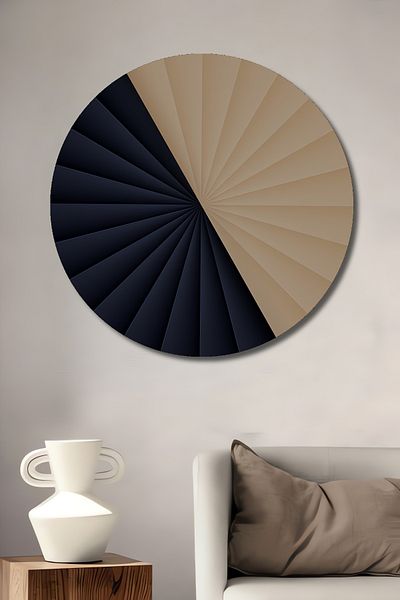 Teona Ahşap Modern Geometric Decorativ Lemn MDF Rotund Acasă, Locul de Muncă Pictură Perete