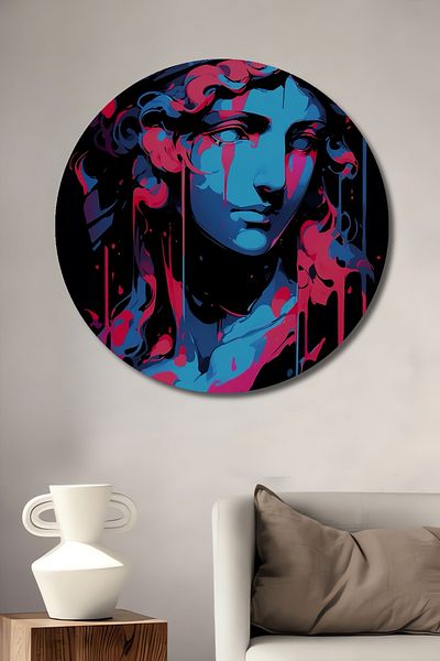 Teona Ahşap Bust Roman Colorat Decorativ Lemn MDF Rotund Casa, Locul de Muncă Pictură Perete