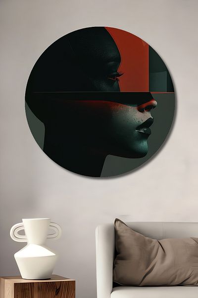 Teona Ahşap Portret Futurist Decorativ Lemn MDF Rotund Acasă, Locul de Muncă Pictură Perete