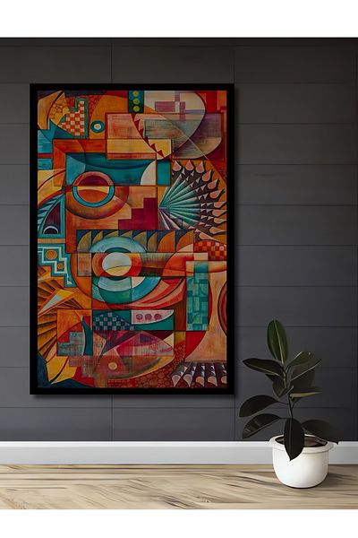 Teona Ahşap Abstracție Geometrică Decorativă Lemn MDF Dreptunghi Acasă, Locul de Muncă Pictură Perete
