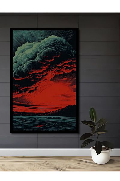 Teona Ahşap Red Storm Decorativ Lemn MDF Dreptunghi Acasă, Locul de Muncă Pictură Perete