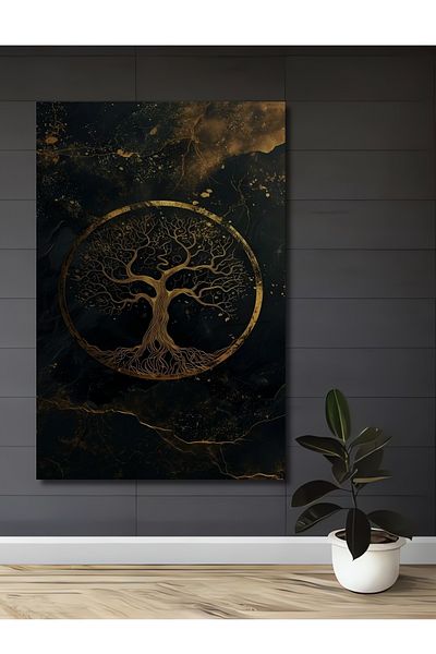 Teona Ahşap Arborele Vieții Lemn MDF Dreptunghi Decorativ Acasă, Locul de Muncă Pictură Perete