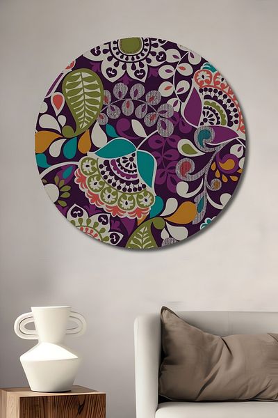 Teona Ahşap Model etnic din lemn MDF rotund decorativ pentru casa, locul de munca pictura pe perete
