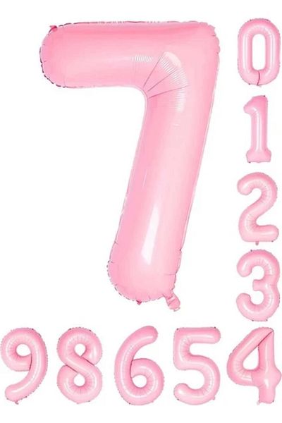 BALON DİYARI Pink Foil Balloon in All Numbers 34 Inch 76-82 cm