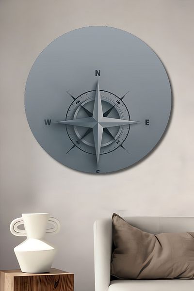 Teona Ahşap Busolă Wind Vane Lemn MDF Rotund Decorativ Acasă, Locul de Muncă Pictură Perete