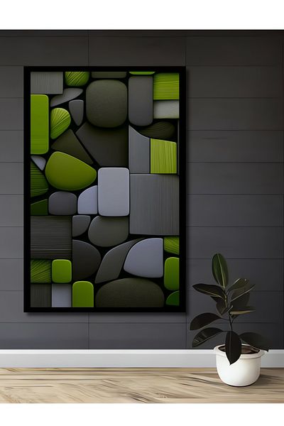 Teona Ahşap Modern Geometric Lemn MDF Dreptunghi Decorativ Acasă, Locul de Muncă Pictură Perete
