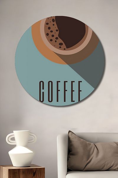 Teona Ahşap Coffee Enjoyment Decorativ Lemn MDF Rotund Acasă, Locul de Muncă Pictură Perete