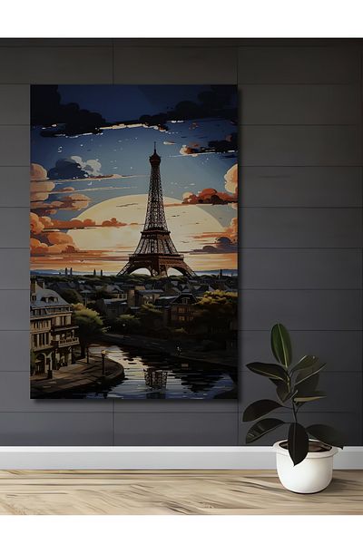 Teona Ahşap Paris Dream Decorativ Lemn MDF Dreptunghi Casa, Locul de Muncă Pictură Perete