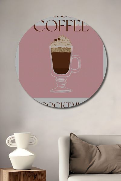 Teona Ahşap Cafea irlandeză din lemn MDF rotund decorativ pentru casă, pictură murală la locul de muncă