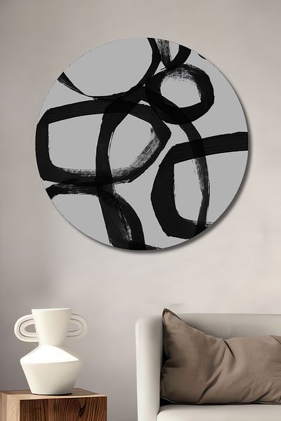Teona Ahşap Cercuri abstracte Decorative din lemn MDF rotund pentru casa, locul de munca pictura pe perete