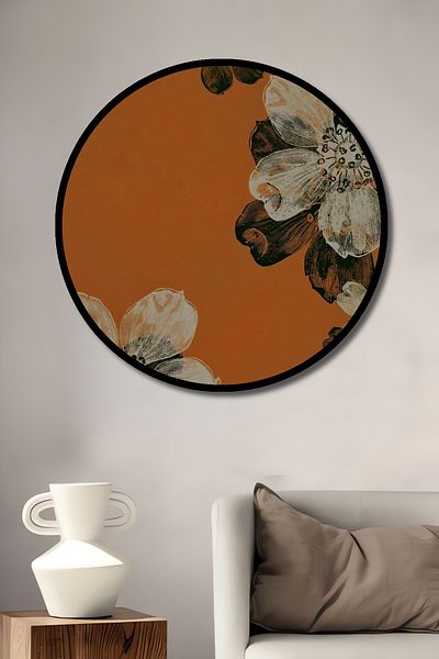 Teona Ahşap Model de flori decorativ din lemn MDF rotund pentru pictura de perete acasa, loc de munca