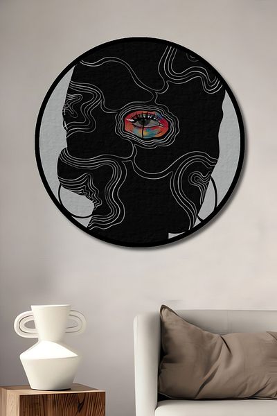 Teona Ahşap Călătorie mentală Decorativă din lemn MDF Casă rotundă, pictură murală la locul de muncă