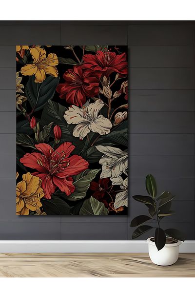 Teona Ahşap Decorativ dreptunghiular din lemn MDF cu flori colorate pentru casa, locul de munca pictura pe perete