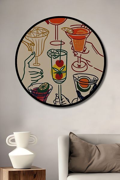 Teona Ahşap Cocktail-uri colorate Decorative Lemn MDF Rotund Acasă, Locul de Muncă Pictură Perete