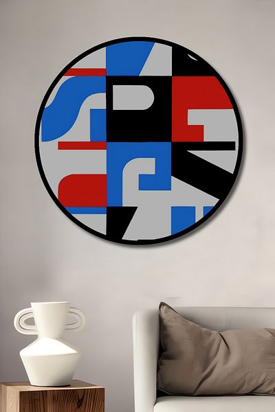 Teona Ahşap Modern Geometric Lemn MDF Rotund Decorativ Acasă, Locul de Muncă Pictură Perete